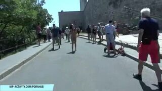 Sexy teen eve naked on public streets - porn video